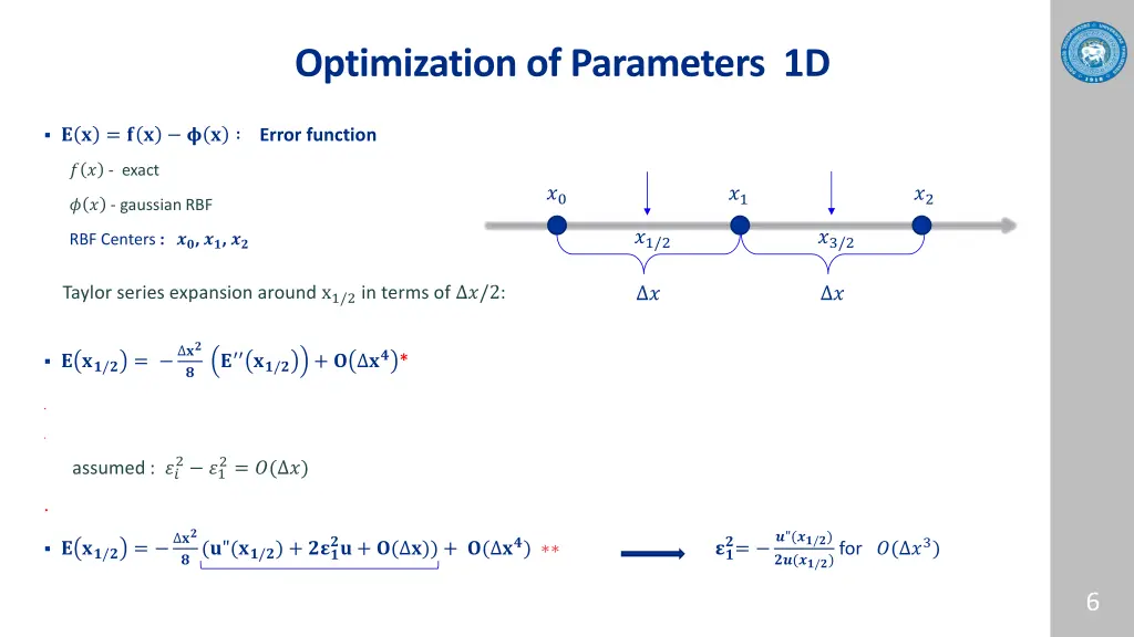 optimization of parameters 1d 1
