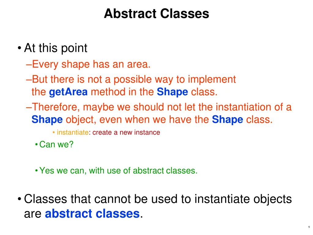 abstract classes