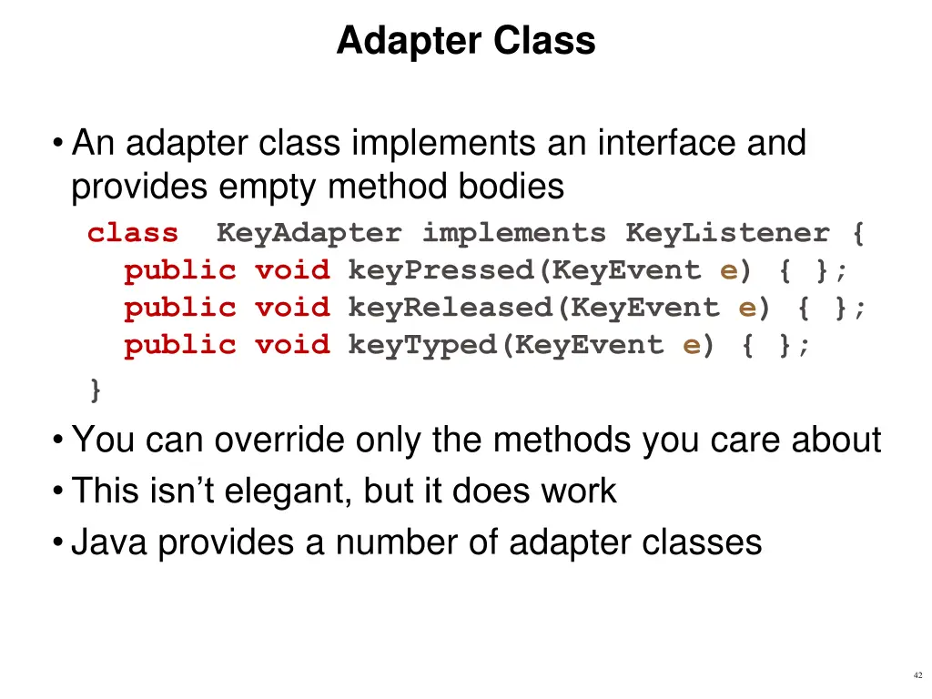 adapter class