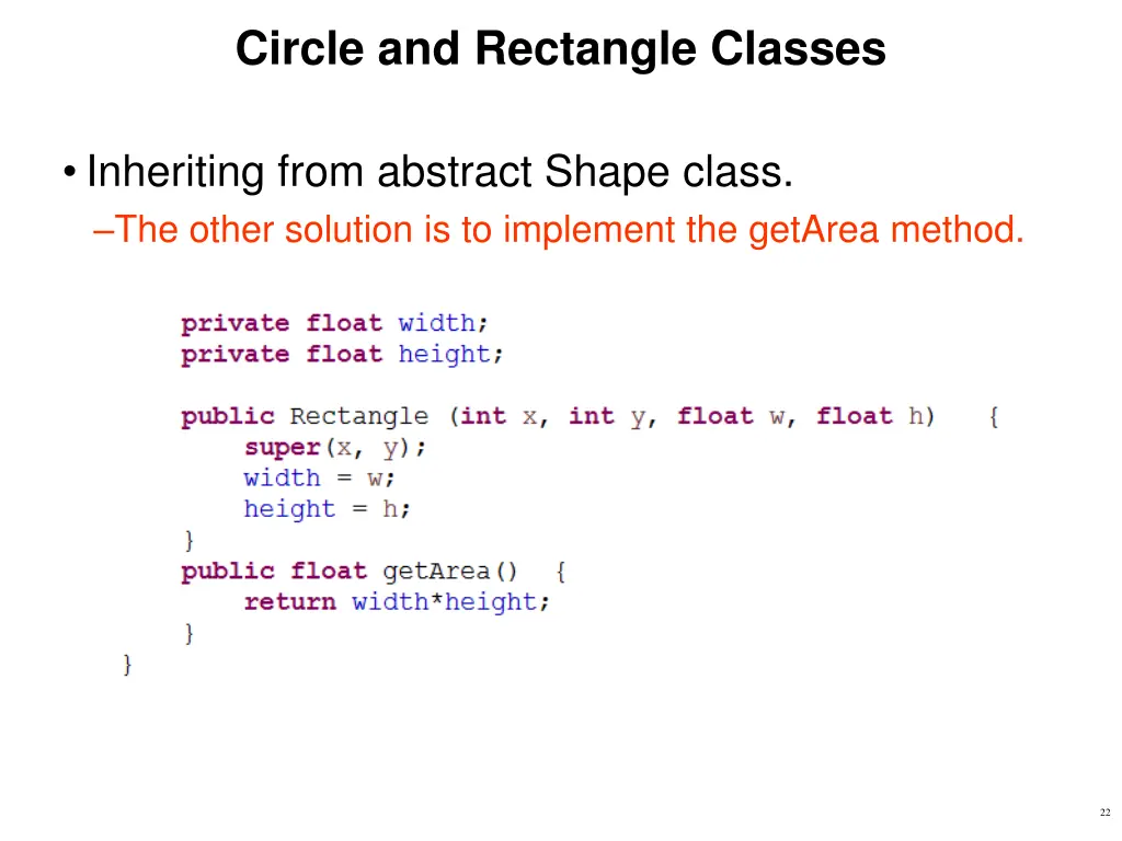 circle and rectangle classes 2