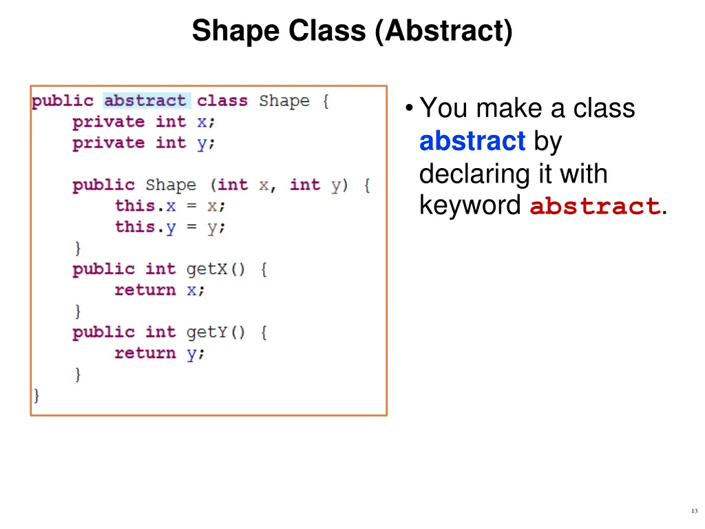 shape class abstract