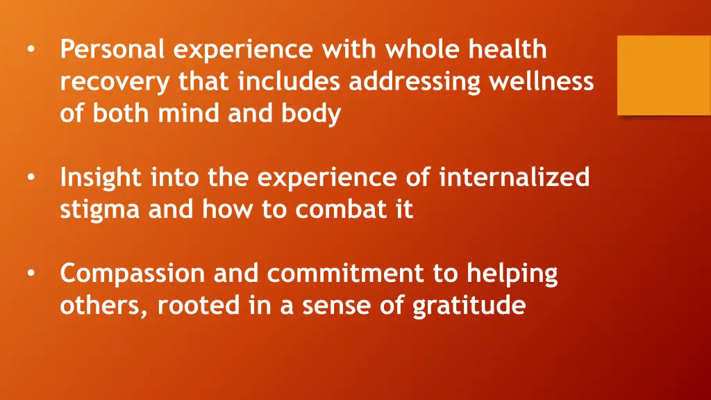personal experience with whole health recovery