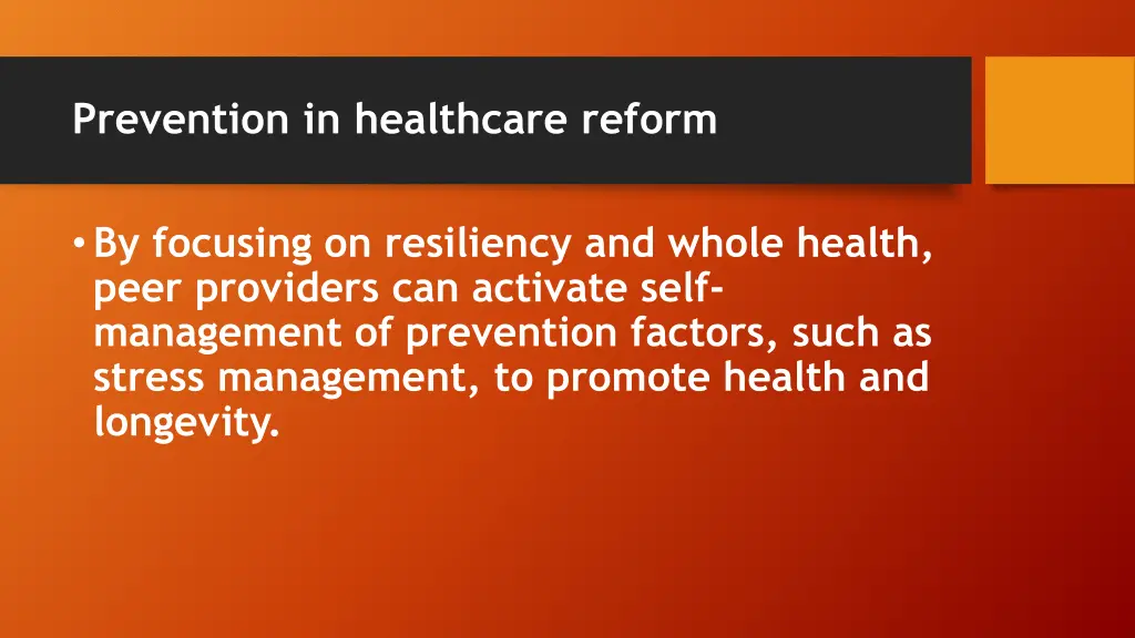 prevention in healthcare reform