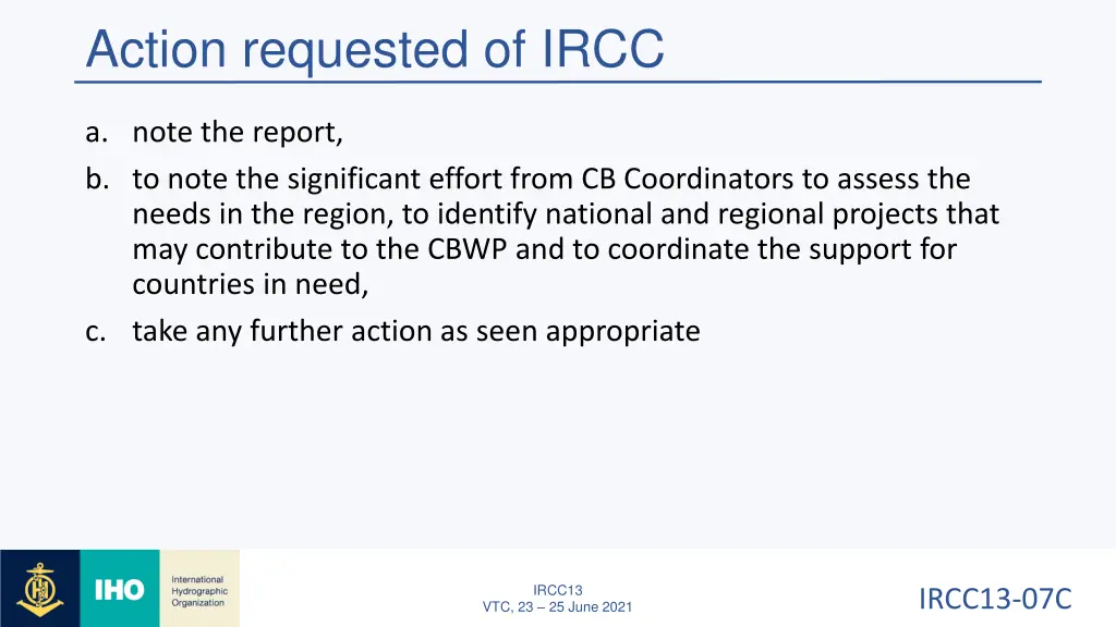 action requested of ircc