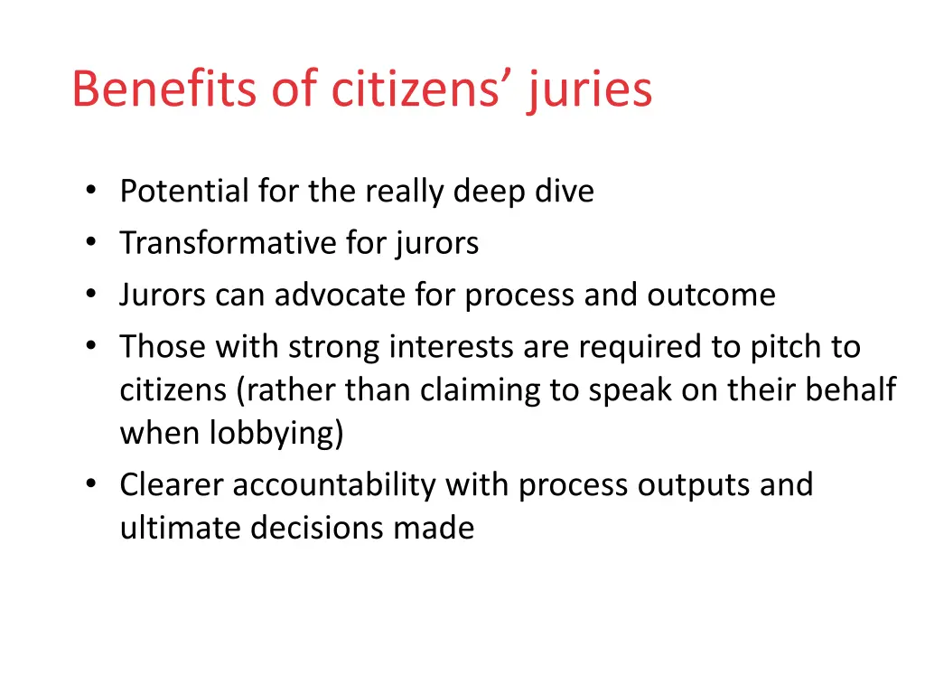 benefits of citizens juries