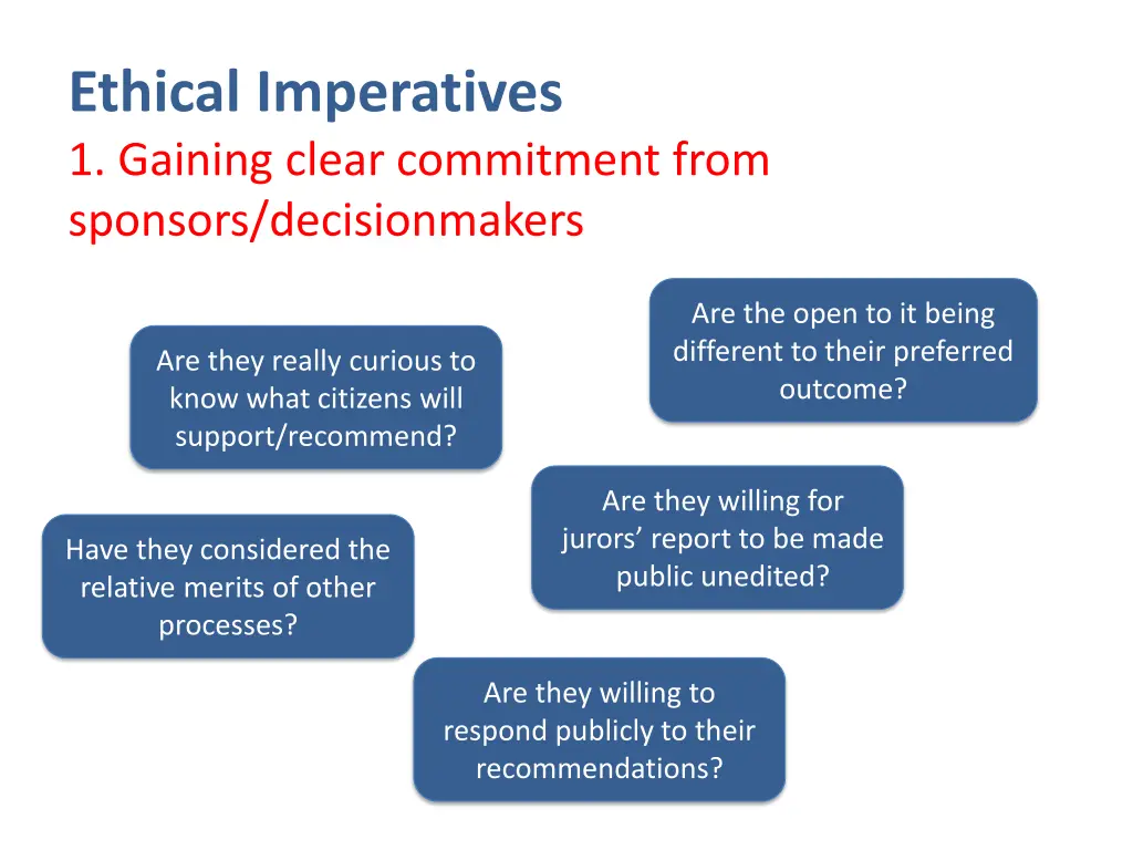 ethical imperatives 1 gaining clear commitment