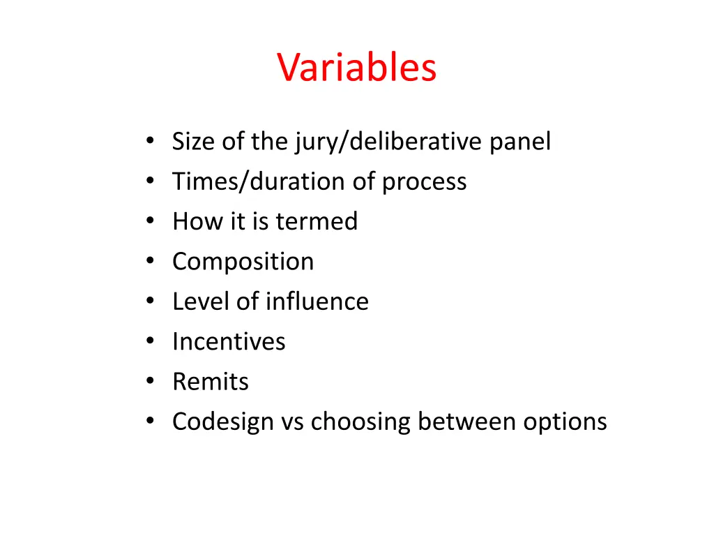 variables