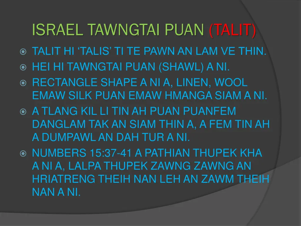 israel tawngtai puan talit