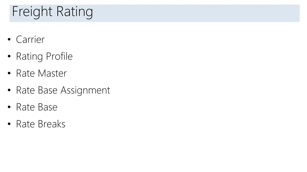 introduction freight rating