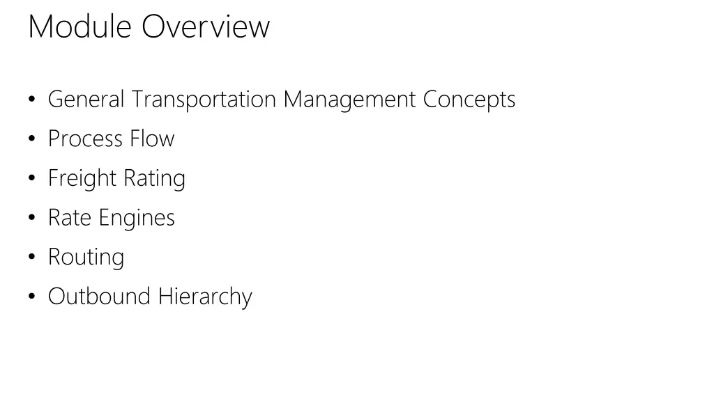 module overview