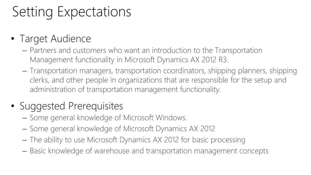 setting expectations