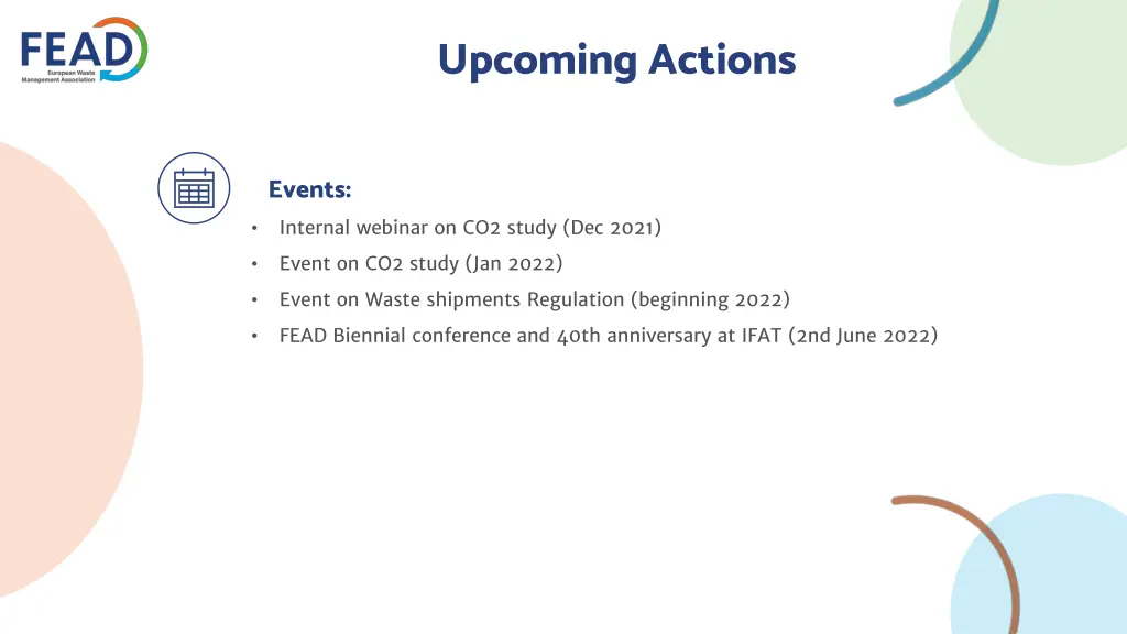 upcoming actions