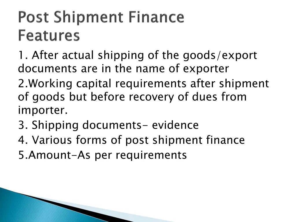 1 after actual shipping of the goods export