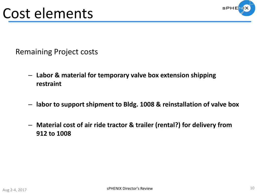cost elements