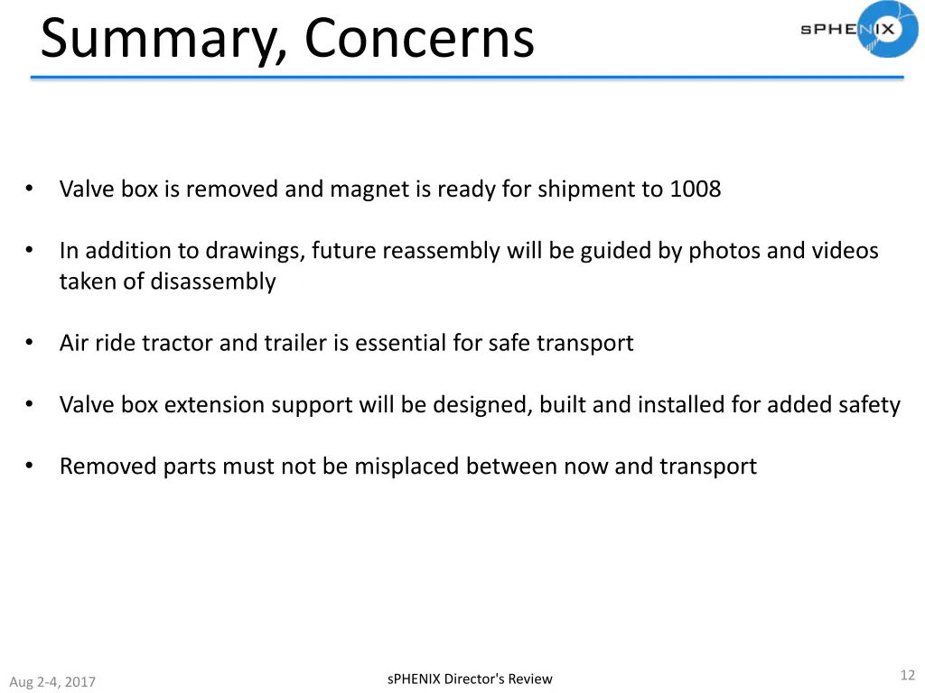 summary concerns