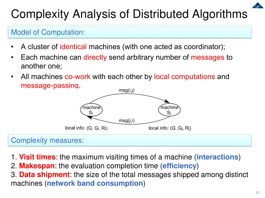 complexity analysis of distributed algorithms