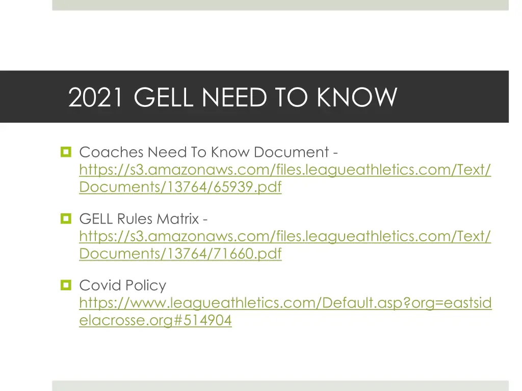 2021 gell need to know