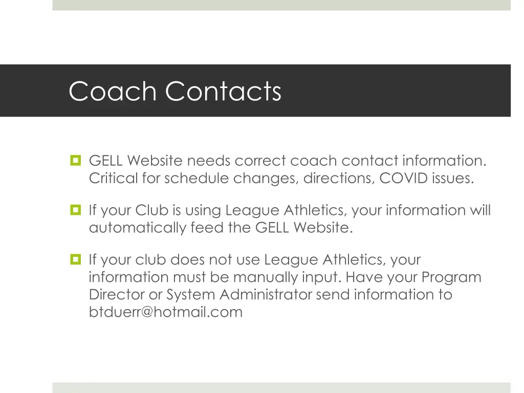 coach contacts