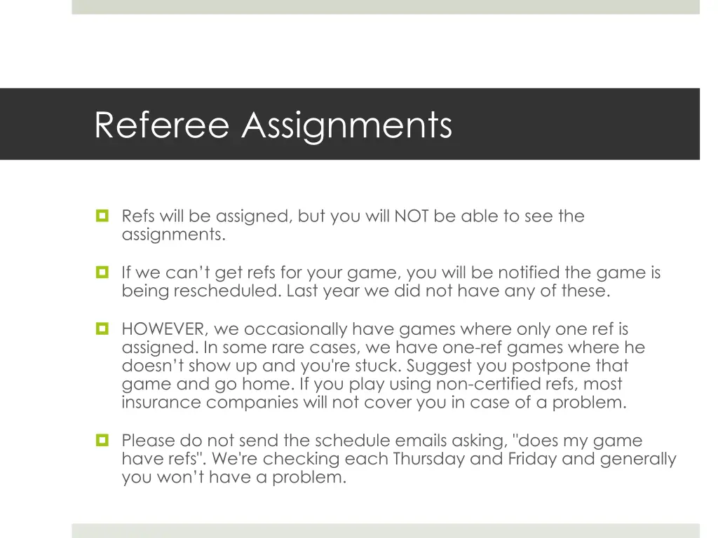 referee assignments