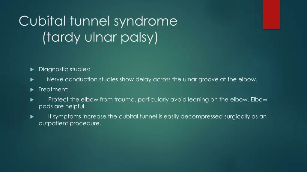 cubital tunnel syndrome tardy ulnar palsy 1