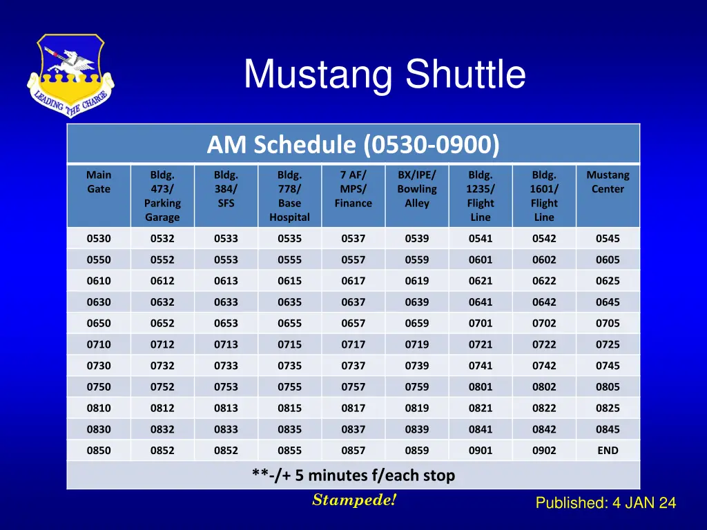 mustang shuttle