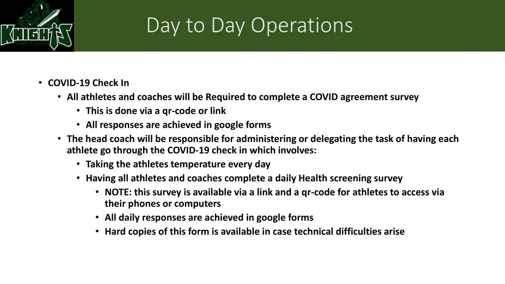 day to day operations