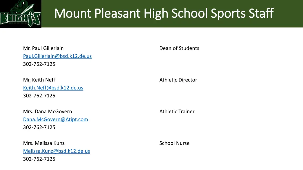 mount pleasant high school sports staff mount
