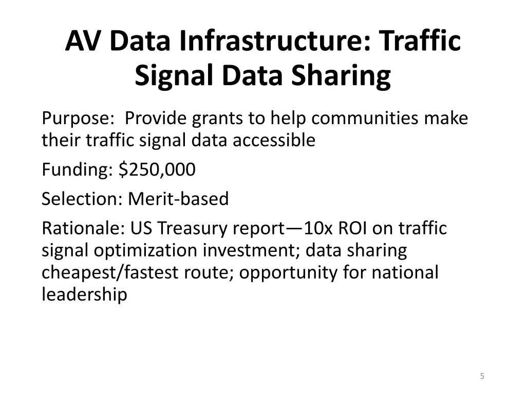 av data infrastructure traffic signal data sharing