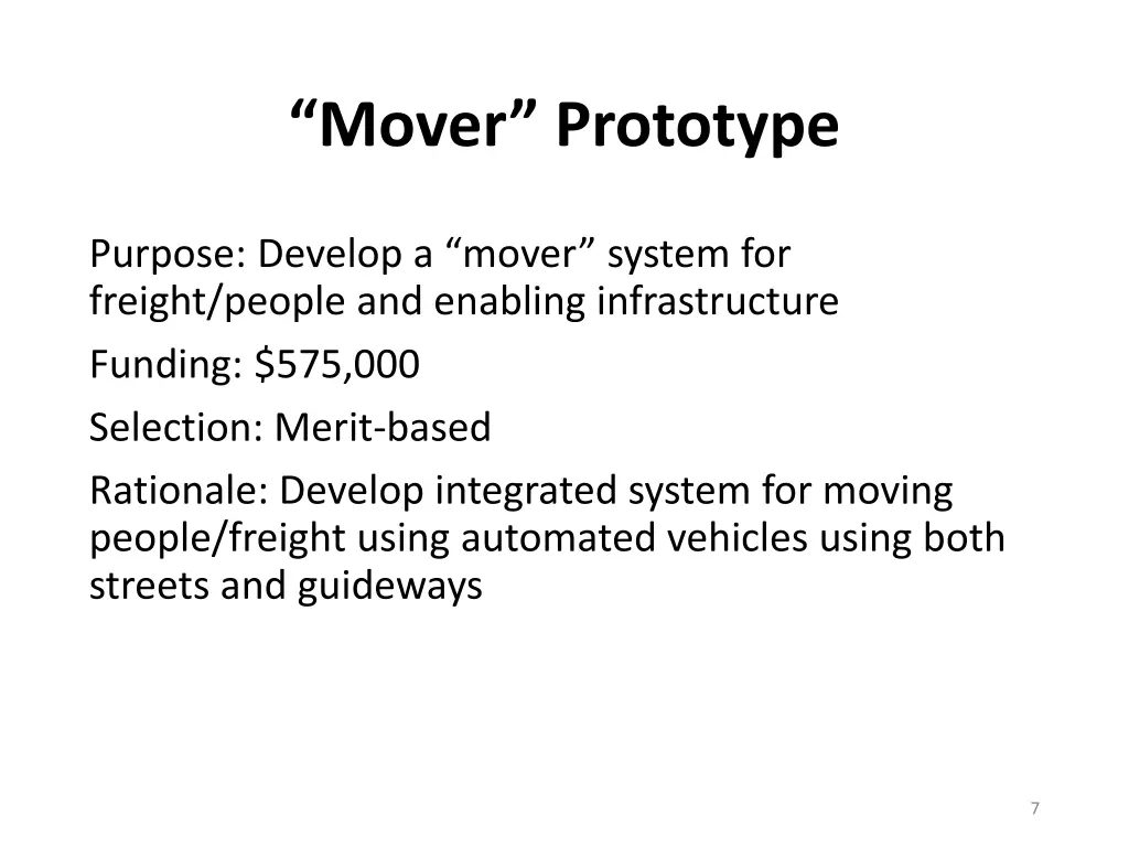 mover prototype