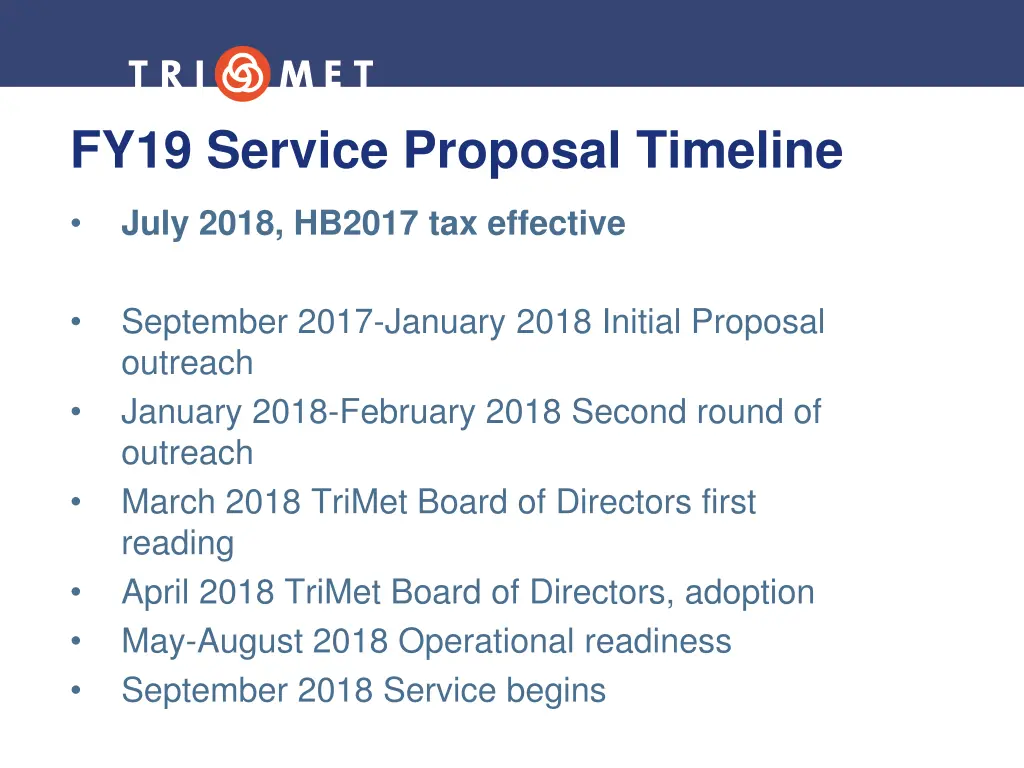 fy19 service proposal timeline