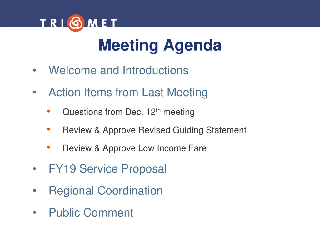 meeting agenda