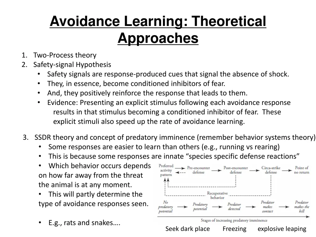 avoidance learning theoretical approaches 5