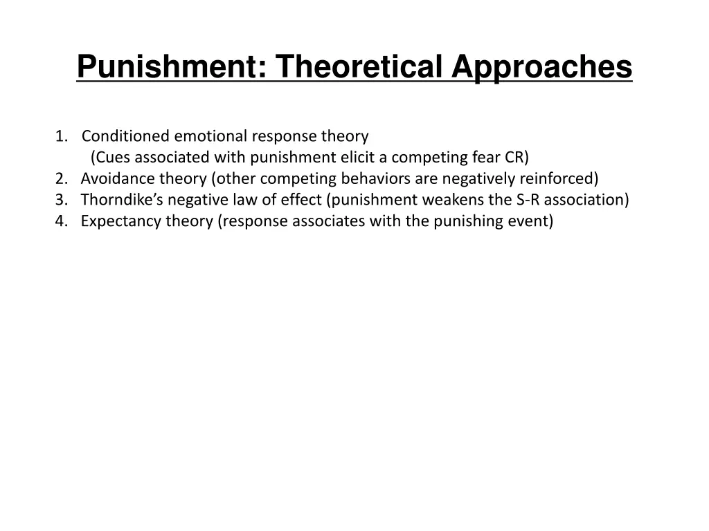 punishment theoretical approaches