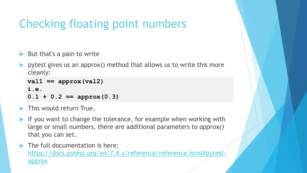 checking floating point numbers 1