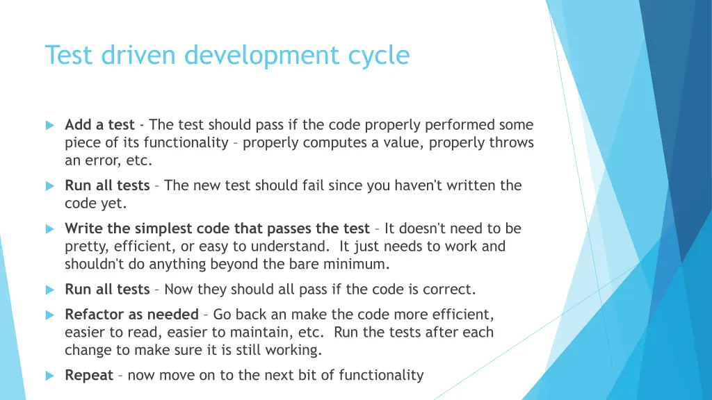 test driven development cycle