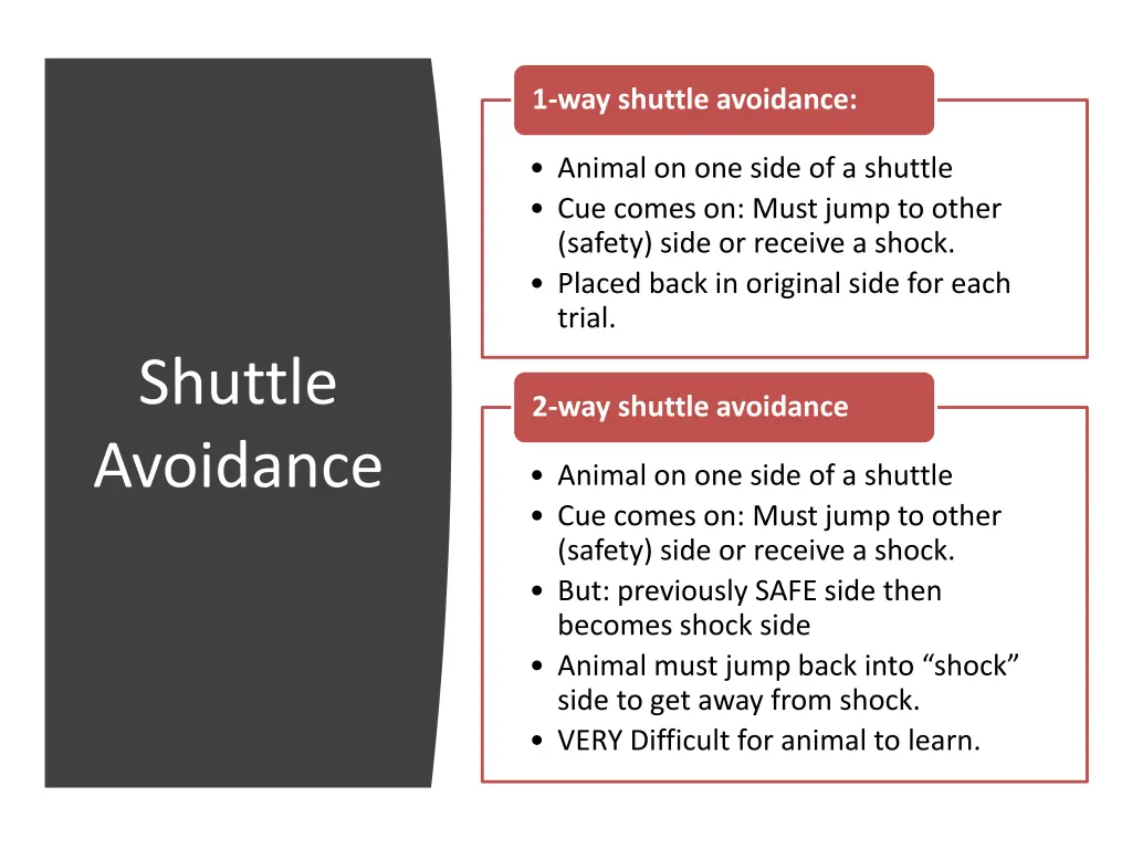 1 way shuttle avoidance