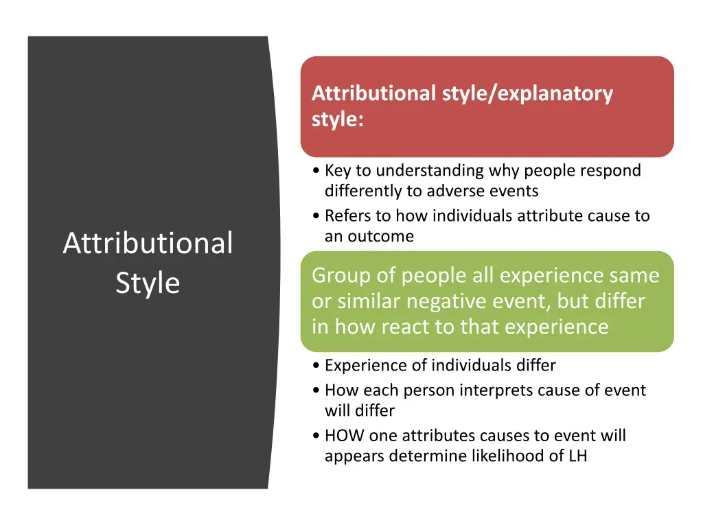 attributional style explanatory style