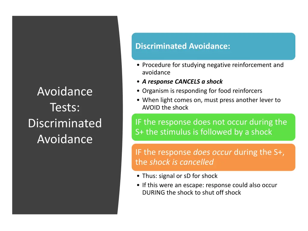 discriminated avoidance