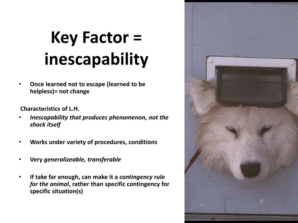 key factor inescapability