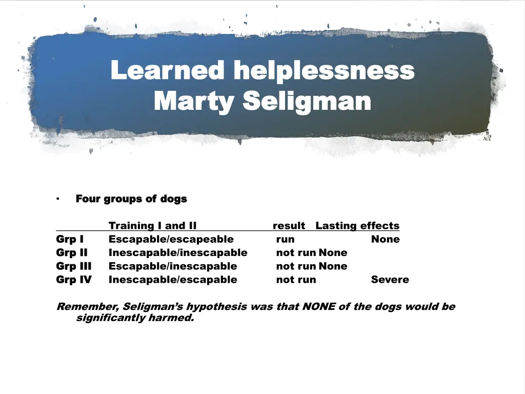 learned helplessness learned helplessness marty