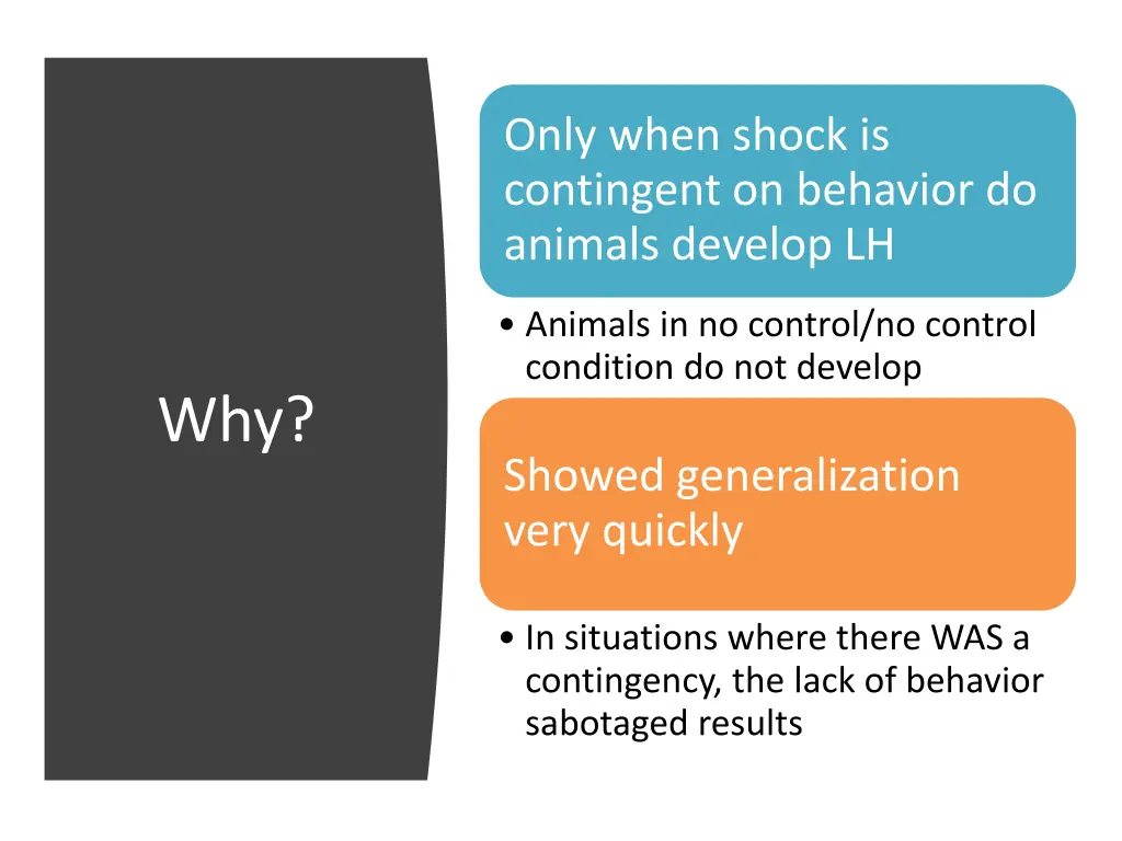 only when shock is contingent on behavior