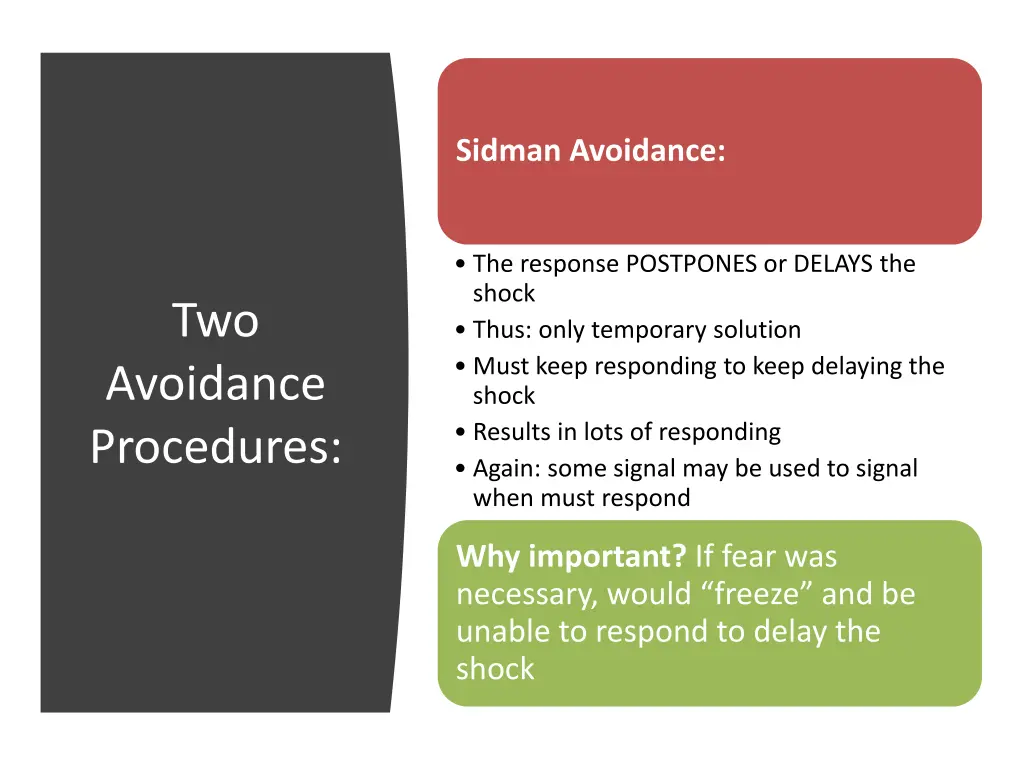 sidman avoidance