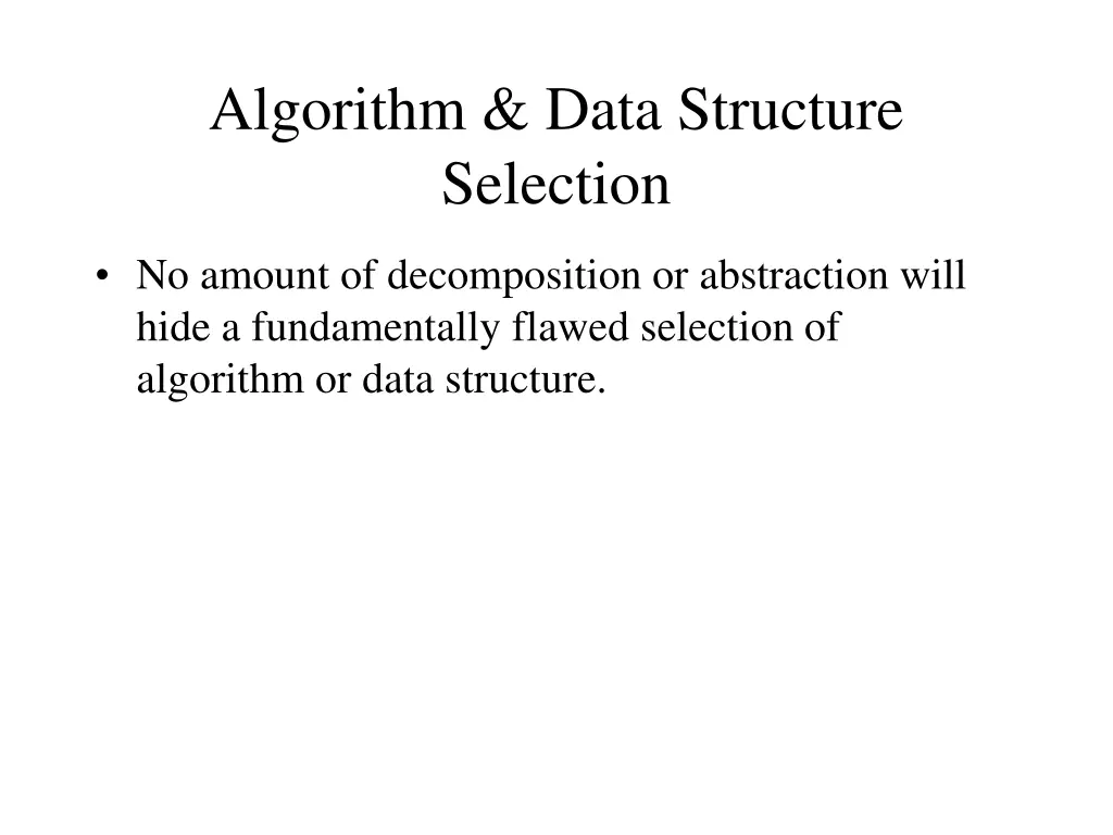 algorithm data structure selection