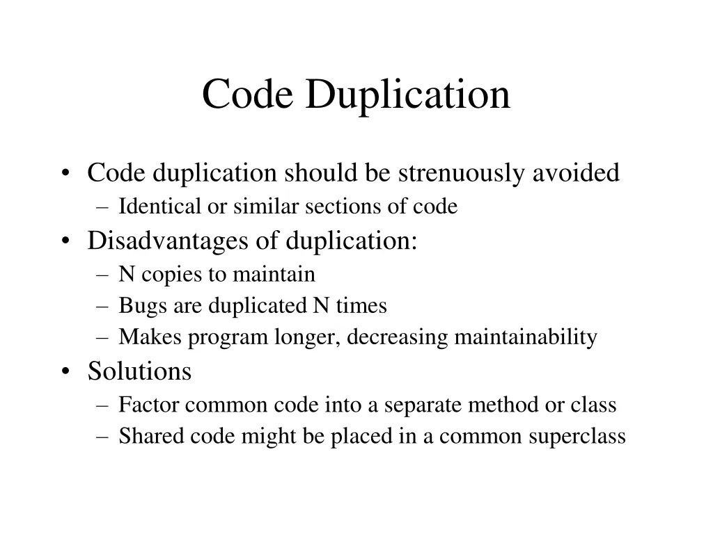 code duplication