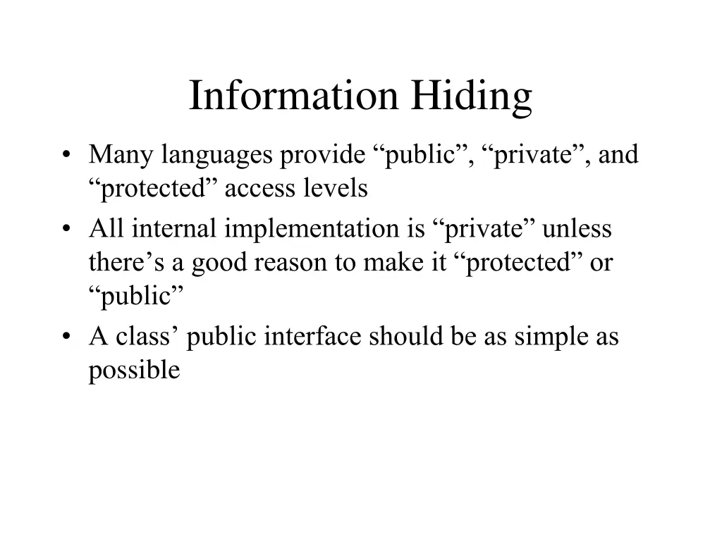 information hiding
