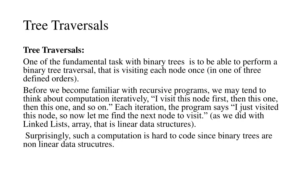 tree traversals