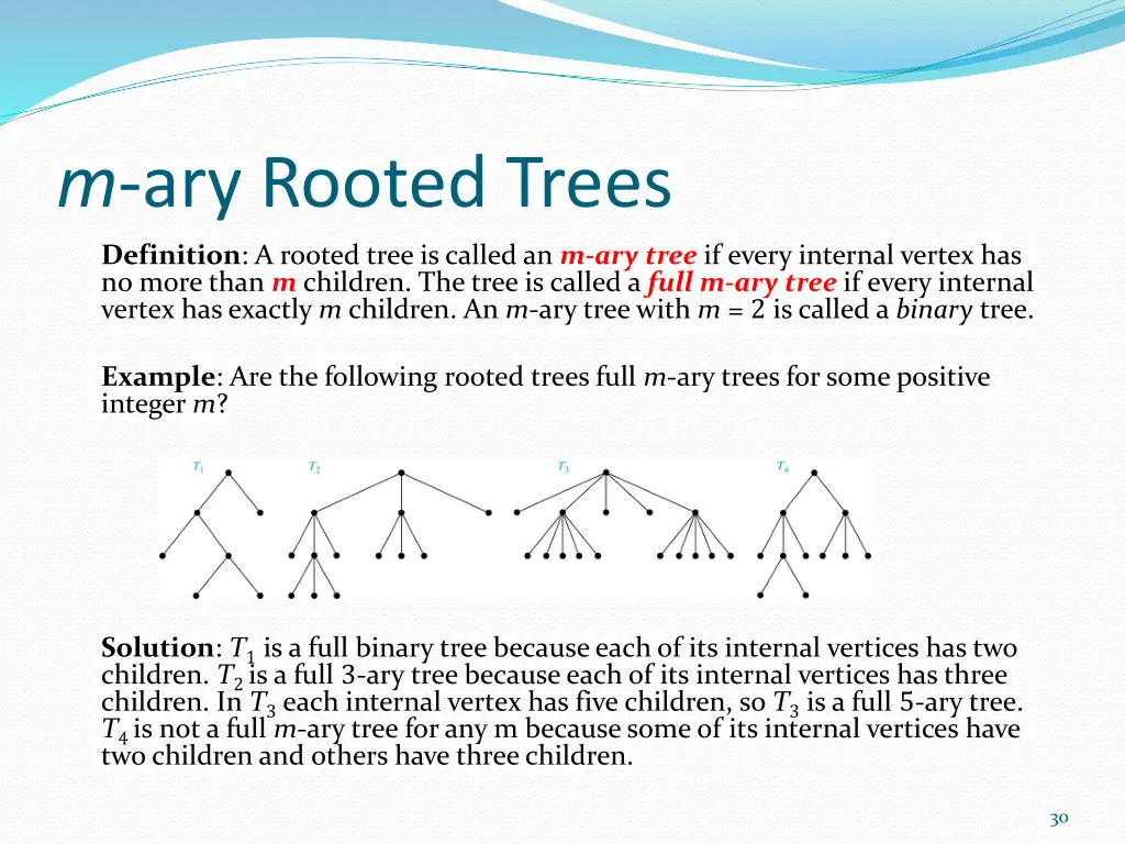 m ary rooted trees