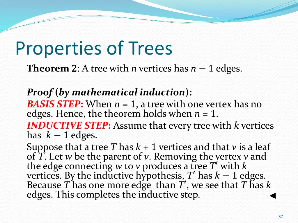 properties of trees theorem 2 2 a tree with
