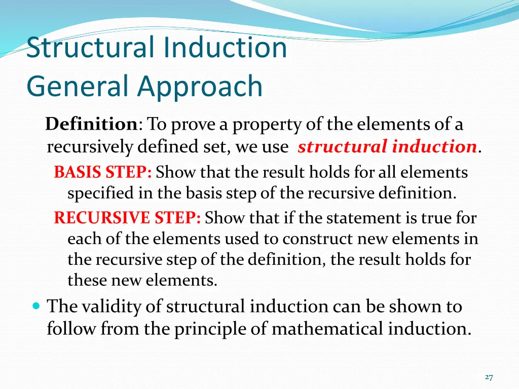 structural induction general approach