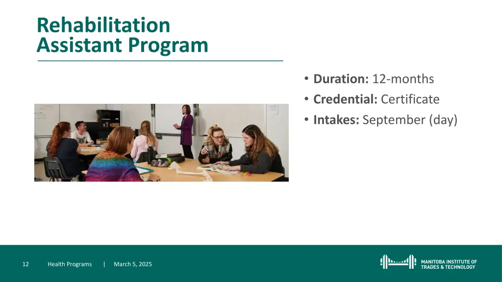 rehabilitation assistant program